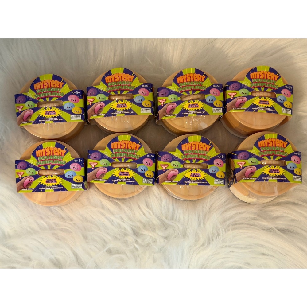 Royal Deluxe Mystery Squashy Dumplings Glow in the Dark Fidget Toy Lot of 8
